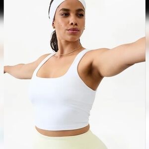 Old Navy White Scoop Crop Tank
